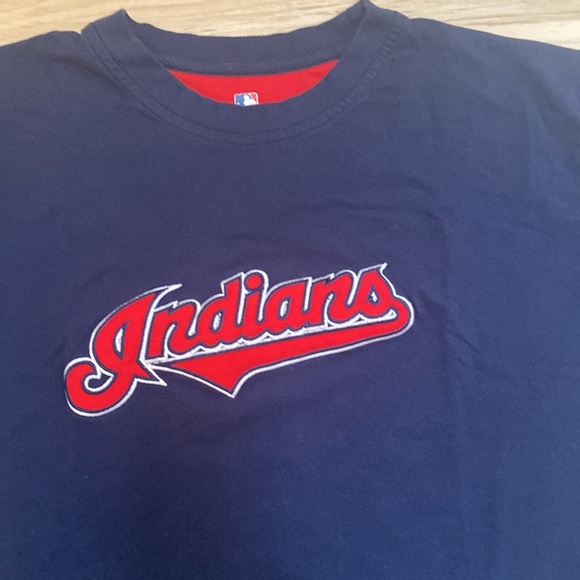 MLB Indians Shirt. Mens Large. Vintage. Cleveland Indians Blue shirt. - Picture 3 of 7